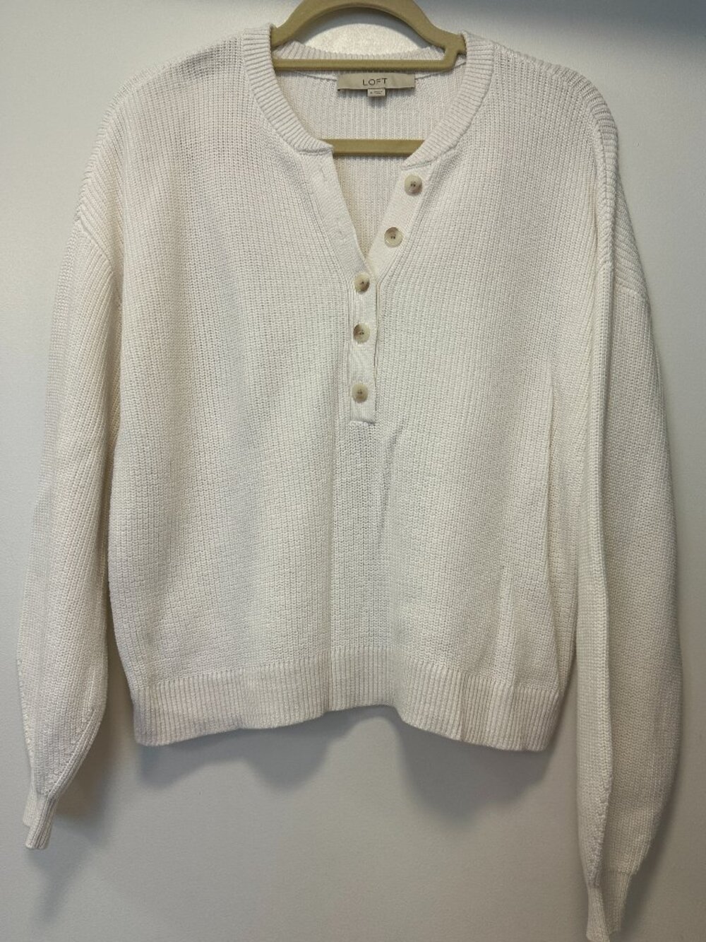 Loft Henley Sweater white size M